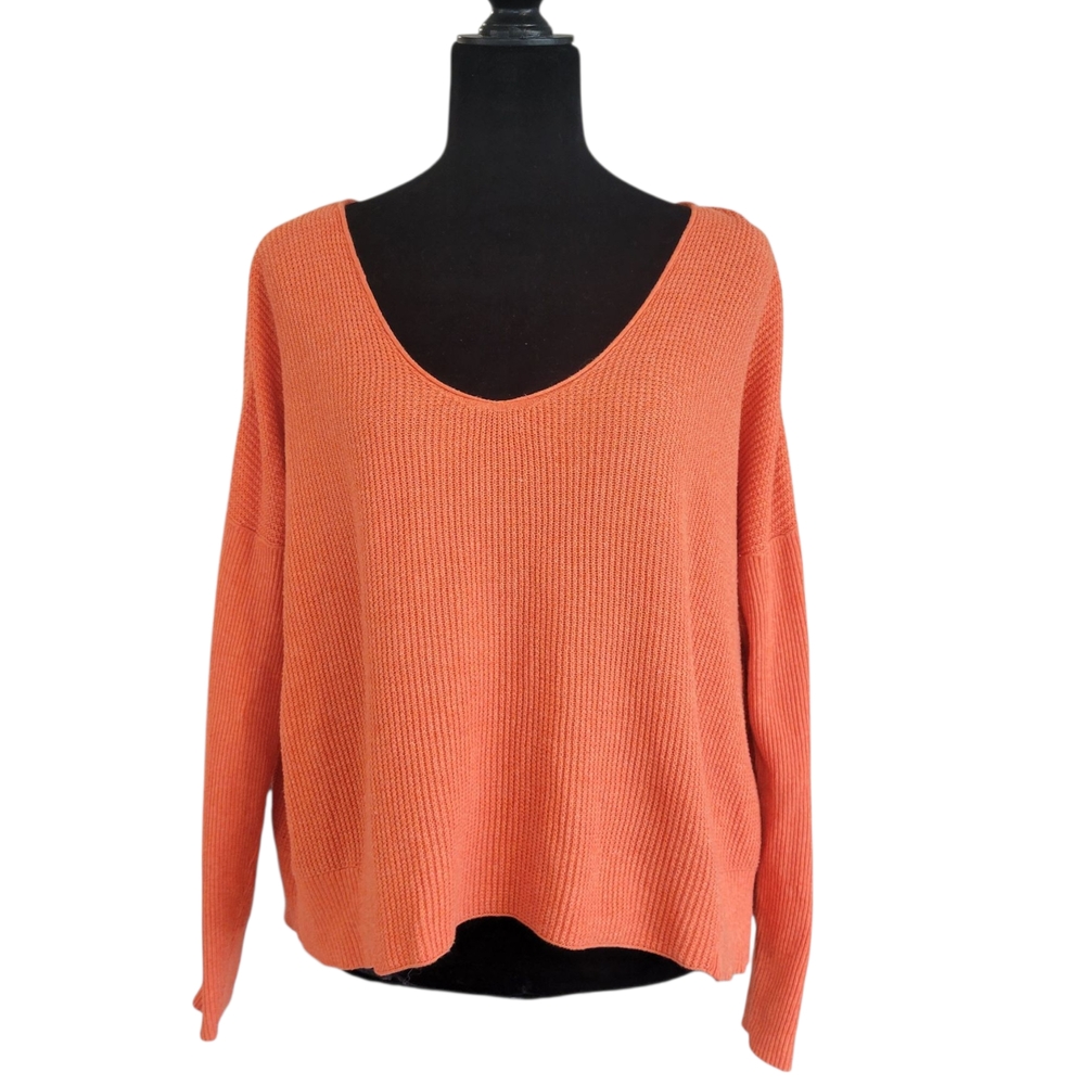 Eileen Fisher Organic Cotton Sweater In Orange  M